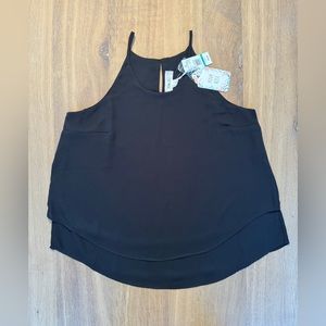 Pink Rose Women Top. Size L. Black. Spaghetti straps. Lightweight fabric. NWT.